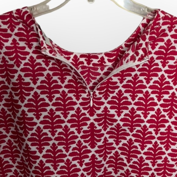 Madewell Province Red & White Geometric Ikat Bloom Short Sleeve Blouse Size XS - Picture 11 of 14